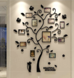 Dekor Elegant për Mur – Pemë Familjare me Korniza Fotografie