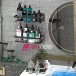 Raft i dyfishtë muri për banjo elegant dhe funksional