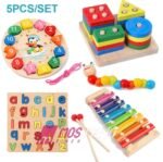 Set 5 Copë Lojëra Edukative prej Druri