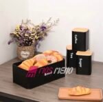 Set 4 Kuti Ruajtjeje Kuzhine (Bukë, Kafe, Çaj, Sheqer)