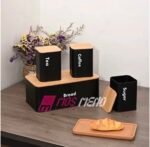 Set 4 Kuti Ruajtjeje Kuzhine (Bukë, Kafe, Çaj, Sheqer) - Figura 2