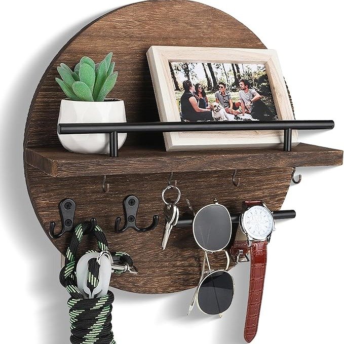 Organizues Murale Rustic për Çelësa dhe Aksesorë--Çmimi- 15,00€Gjithçka në një vend- Raft i vo (1) Organizues Muri për Çelësa dhe Aksesorë - Figura 1