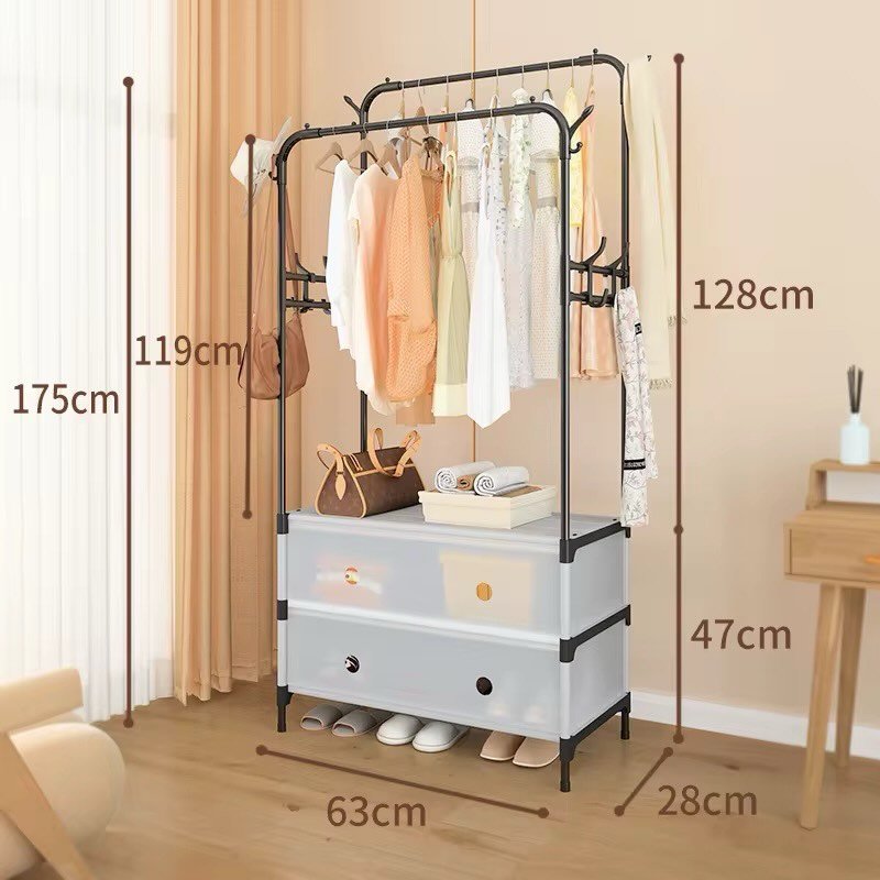 Raft Organizues Rrobash me Sirtarë Çmimi- 20,00€Zgjidhja perfekte kompakte për me i mbajtur rrob Raft Organizues Rrobash me Sirtarë - Figura 1